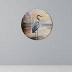 HERON DAYDREAM Round Wall Art