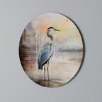 HERON DAYDREAM Round Wall Art