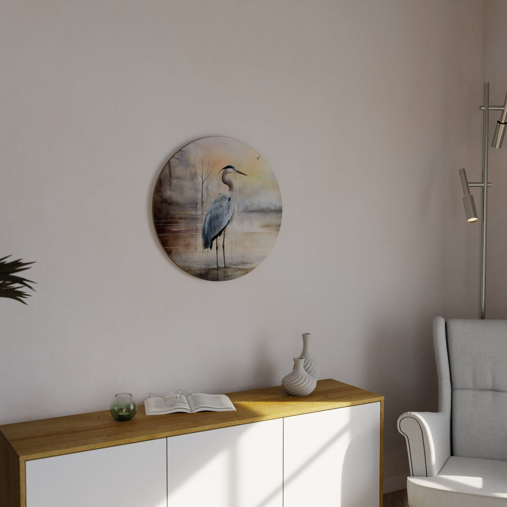 HERON DAYDREAM Round Wall Art