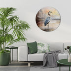 HERON DAYDREAM Round Wall Art