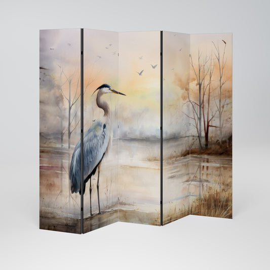 Dekorativ rumsavdelare med 5 paneler HERON DAYDREAM