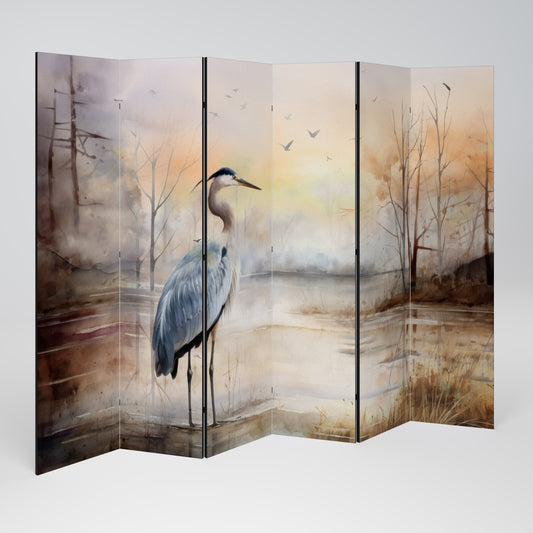 Dekorativ rumsavdelare HERON DAYDREAM med 6 paneler