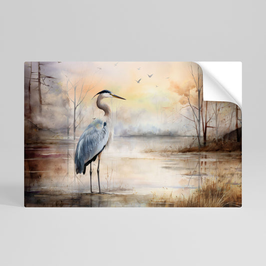 HERON DAYDREAM Peel and Stick Horizontal Poster