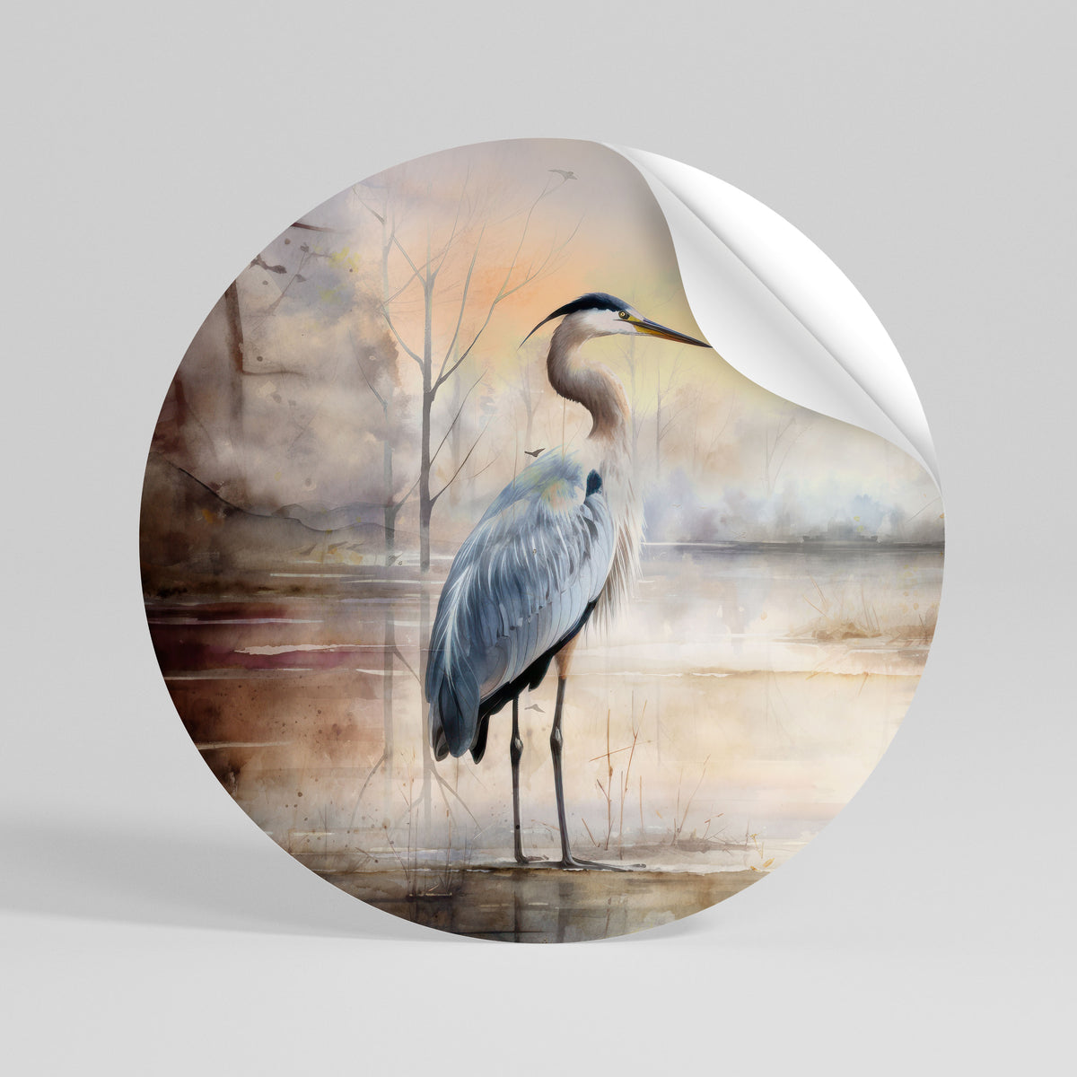 HERON DAYDREAM Rund väggdekal