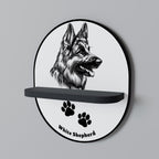 WHITE SHEPHERD DOG Dekorationshylla
