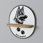 WHITE SHEPHERD DOG Dekorationshylla