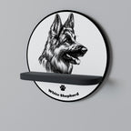 WHITE SHEPHERD DOG Dekorationshylla