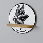 WHITE SHEPHERD DOG Dekorationshylla