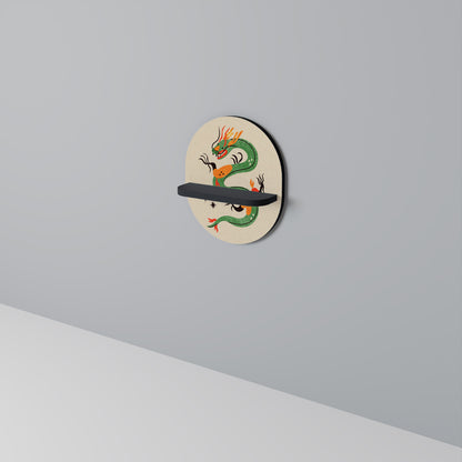 GREEN SKY GUARDIAN Oval konsthylla i svart finish