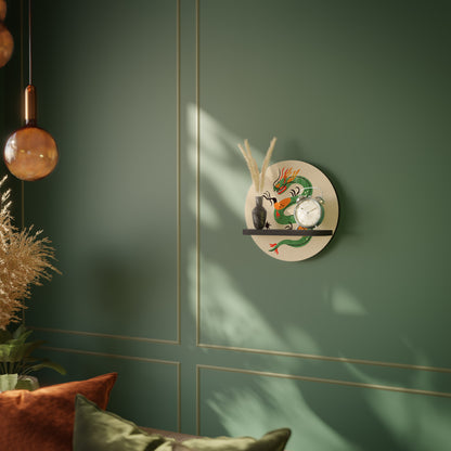 GREEN SKY GUARDIAN Rund konsthylla i svart finish