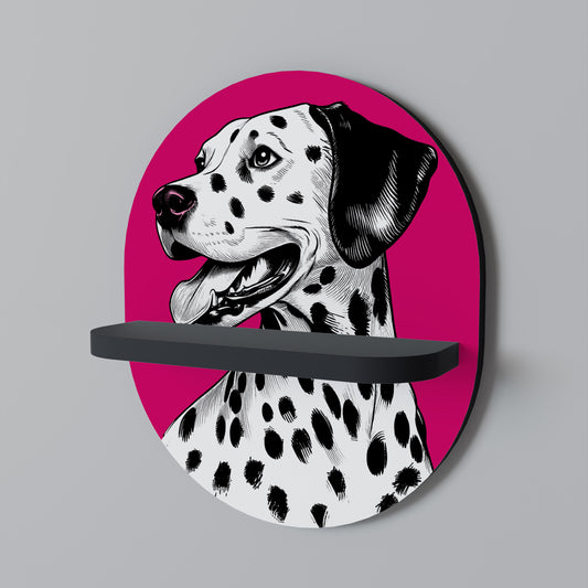 DALMATIAN SMILE Oval konsthylla i svart finish