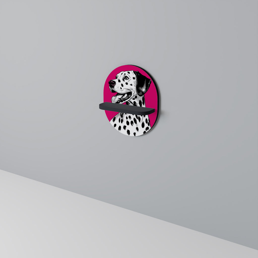 DALMATIAN SMILE Oval konsthylla i svart finish