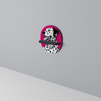 DALMATIAN SMILE Oval Art Shelf In Black Finish
