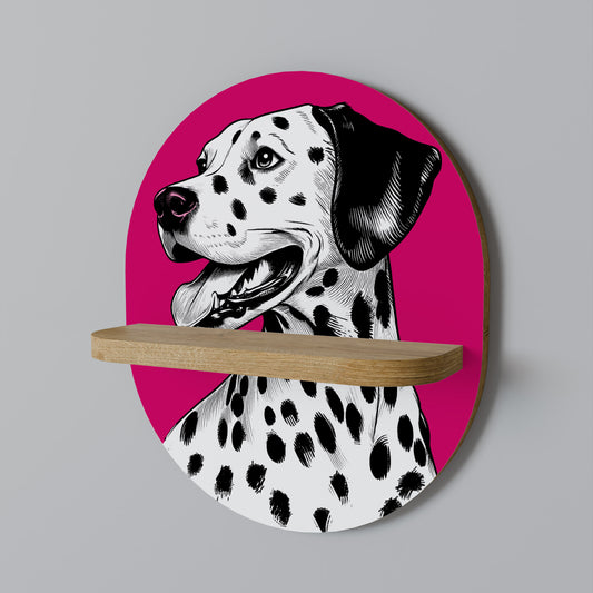 DALMATIAN SMILE Oval konsthylla i ekeffekt