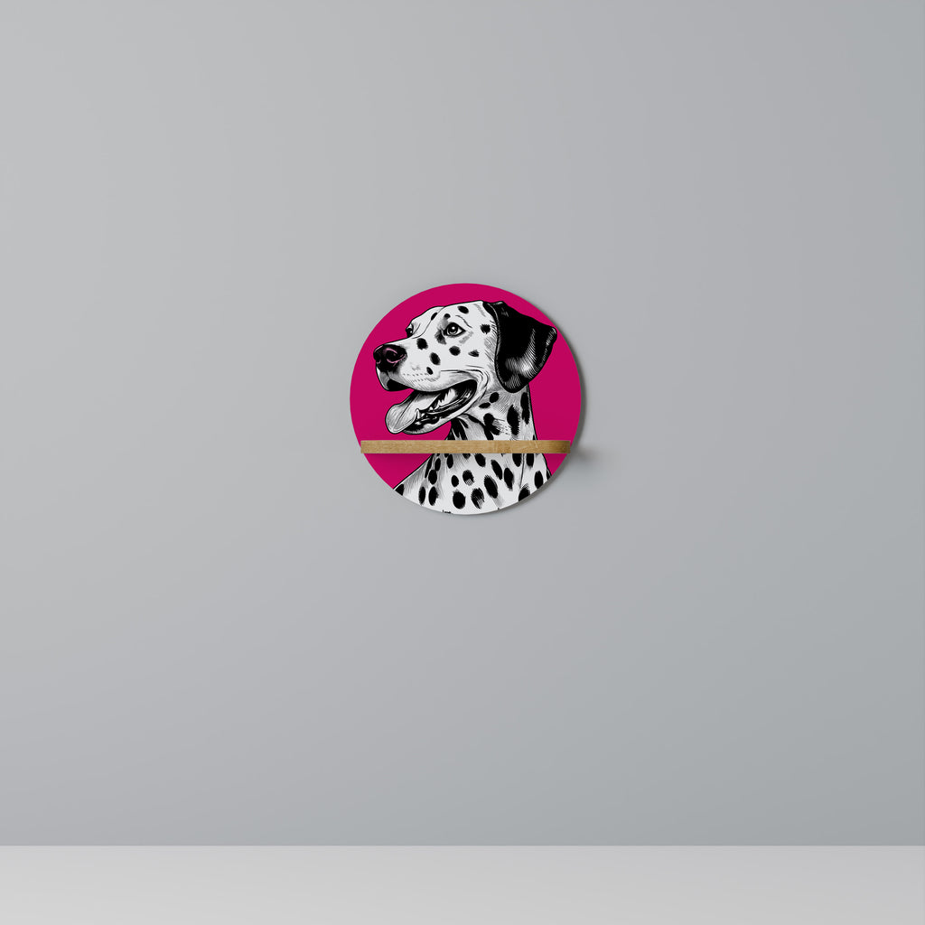 DALMATIAN SMILE Rund Konsthylla I Ekeffekt