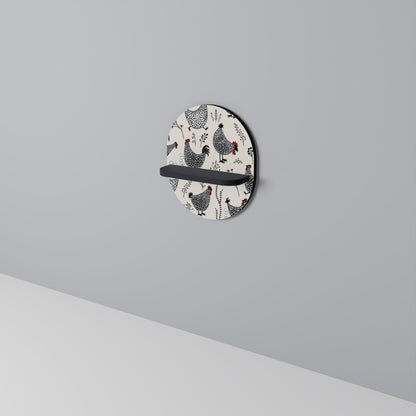 HAPPY HENS Oval konsthylla i svart finish