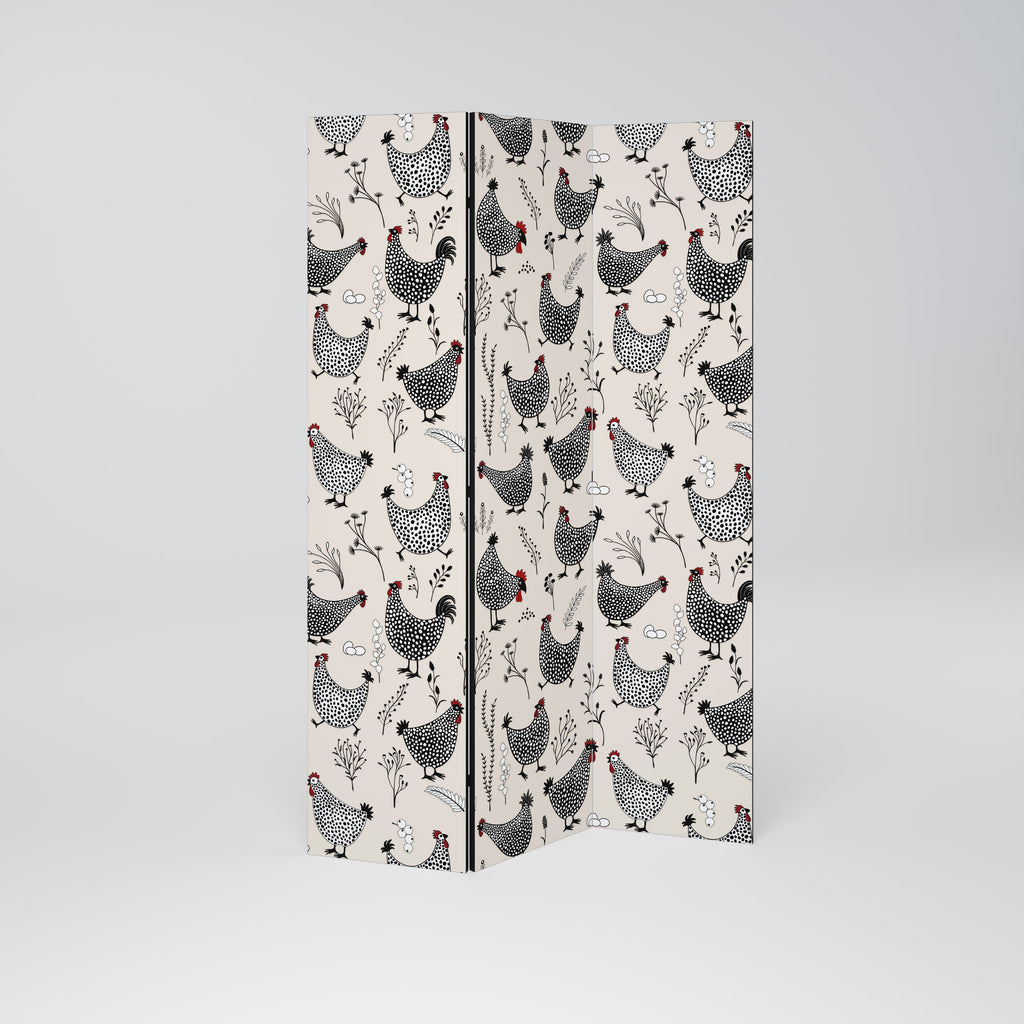 HAPPY HENS 3-Panel Room Divider
