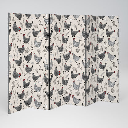 HAPPY HENS 6-Panel Room Divider