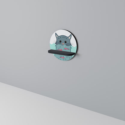 CAT SPLASH Rund konsthylla i svart finish