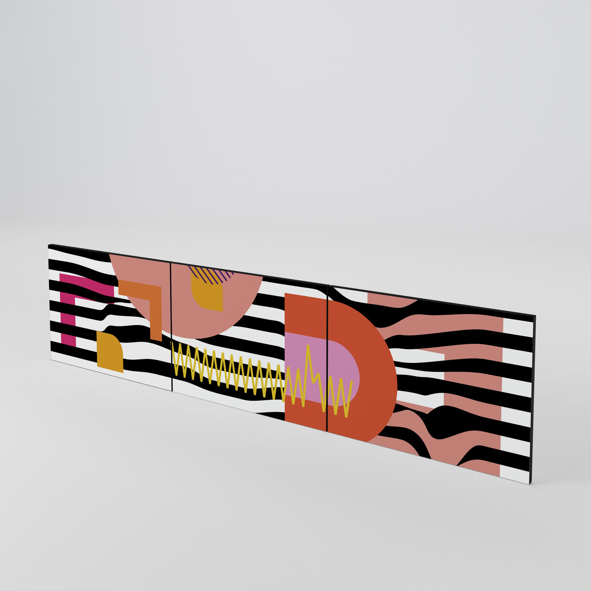 CHROMATIC ABSTRACT Luckset med 3 dörrar till TV-bänk