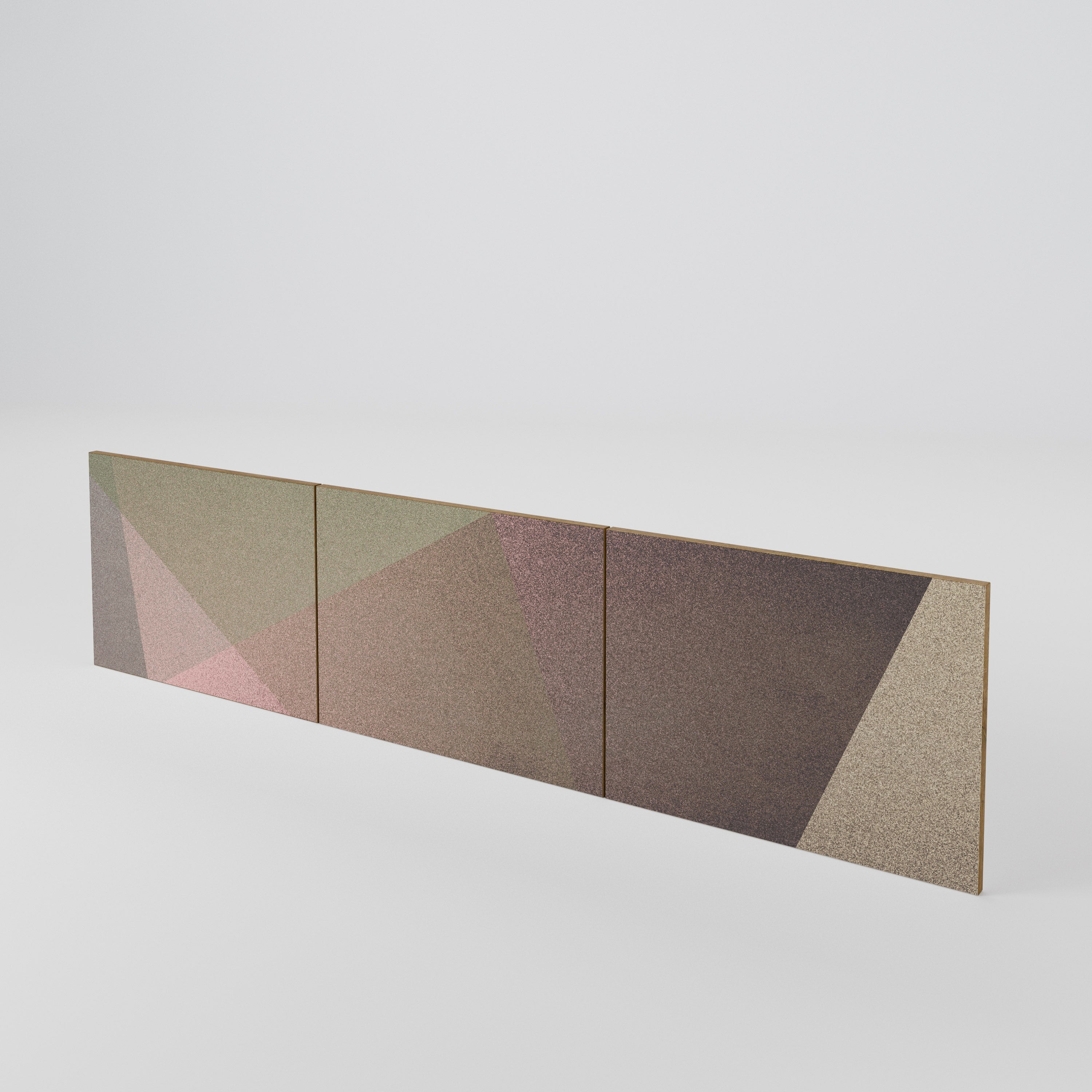 BEIGE GEOMETRY Luckset med 3 dörrar till TV-bänk