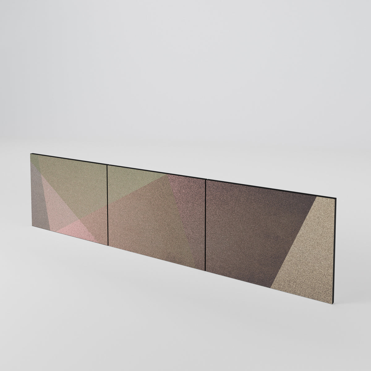 BEIGE GEOMETRY Luckset med 3 dörrar till TV-bänk
