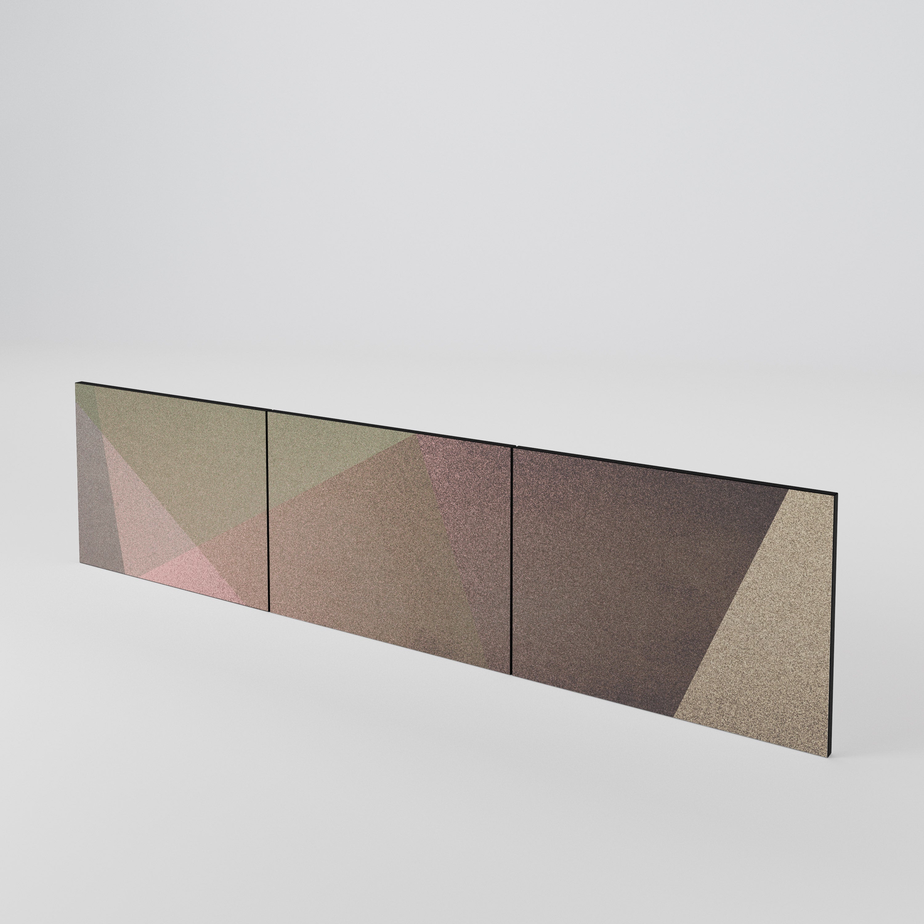 BEIGE GEOMETRY Luckset med 3 dörrar till TV-bänk