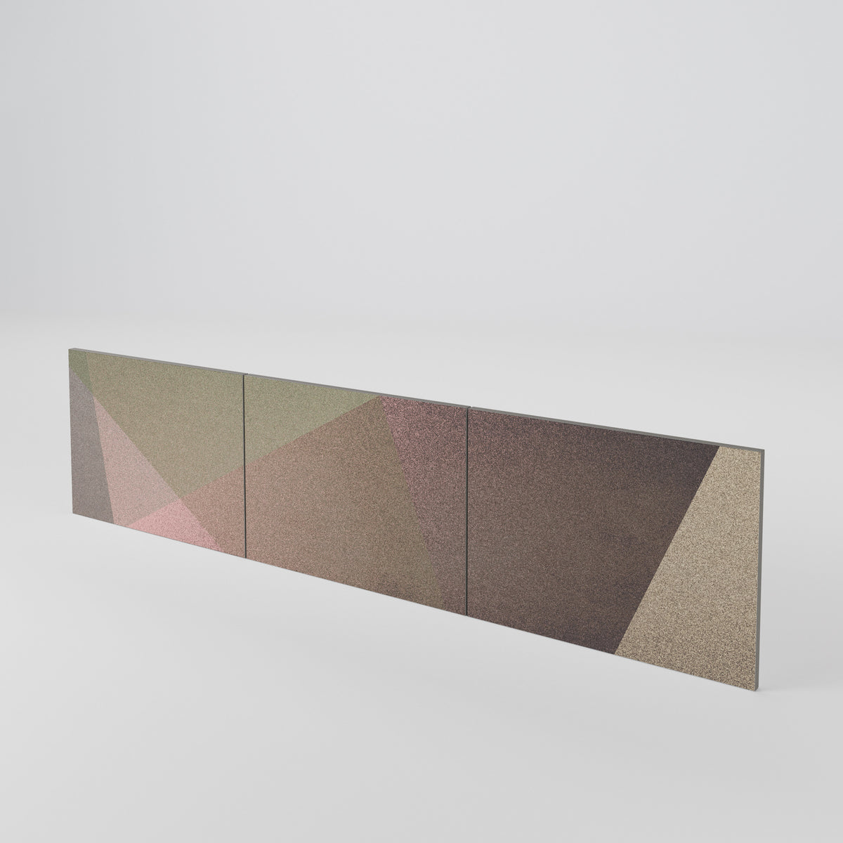 BEIGE GEOMETRY Luckset med 3 dörrar till TV-bänk