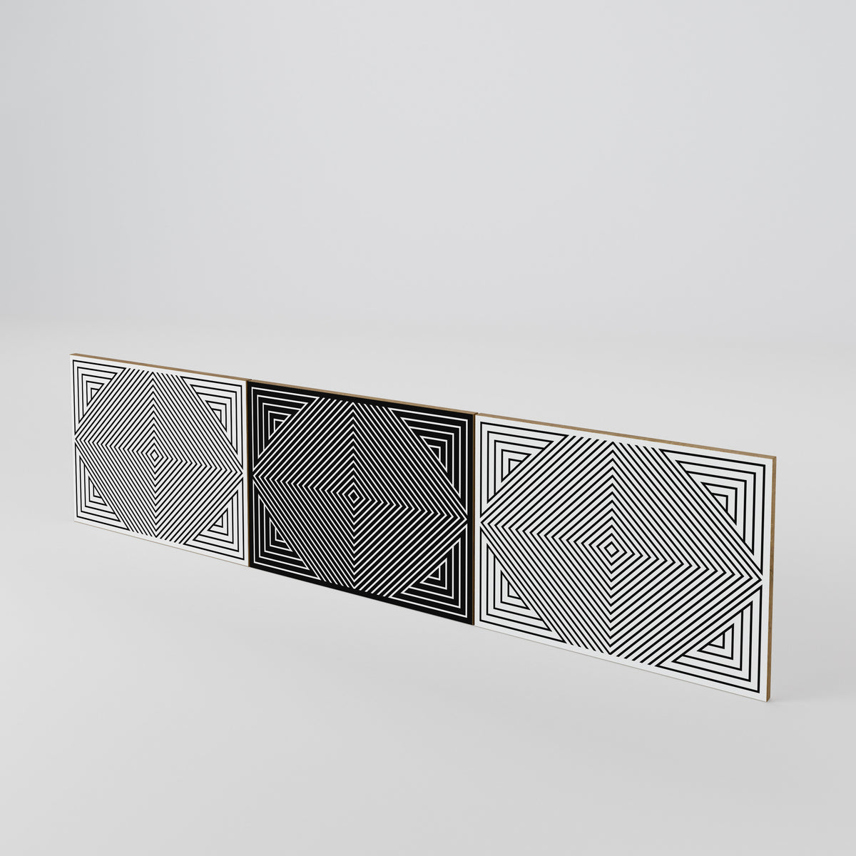 POLYGON ILLUSION Luckset med 3 dörrar till TV-bänk