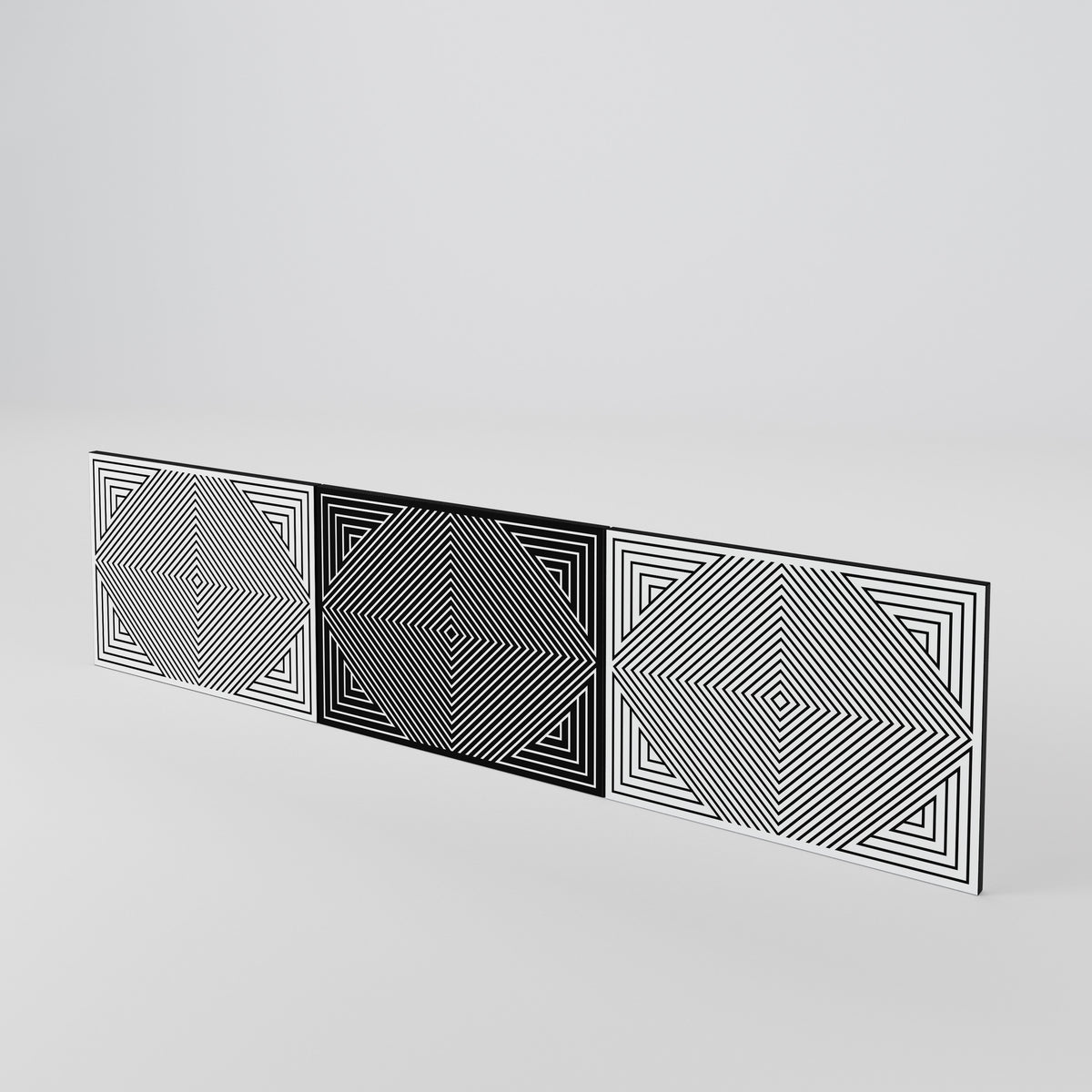 POLYGON ILLUSION Luckset med 3 dörrar till TV-bänk