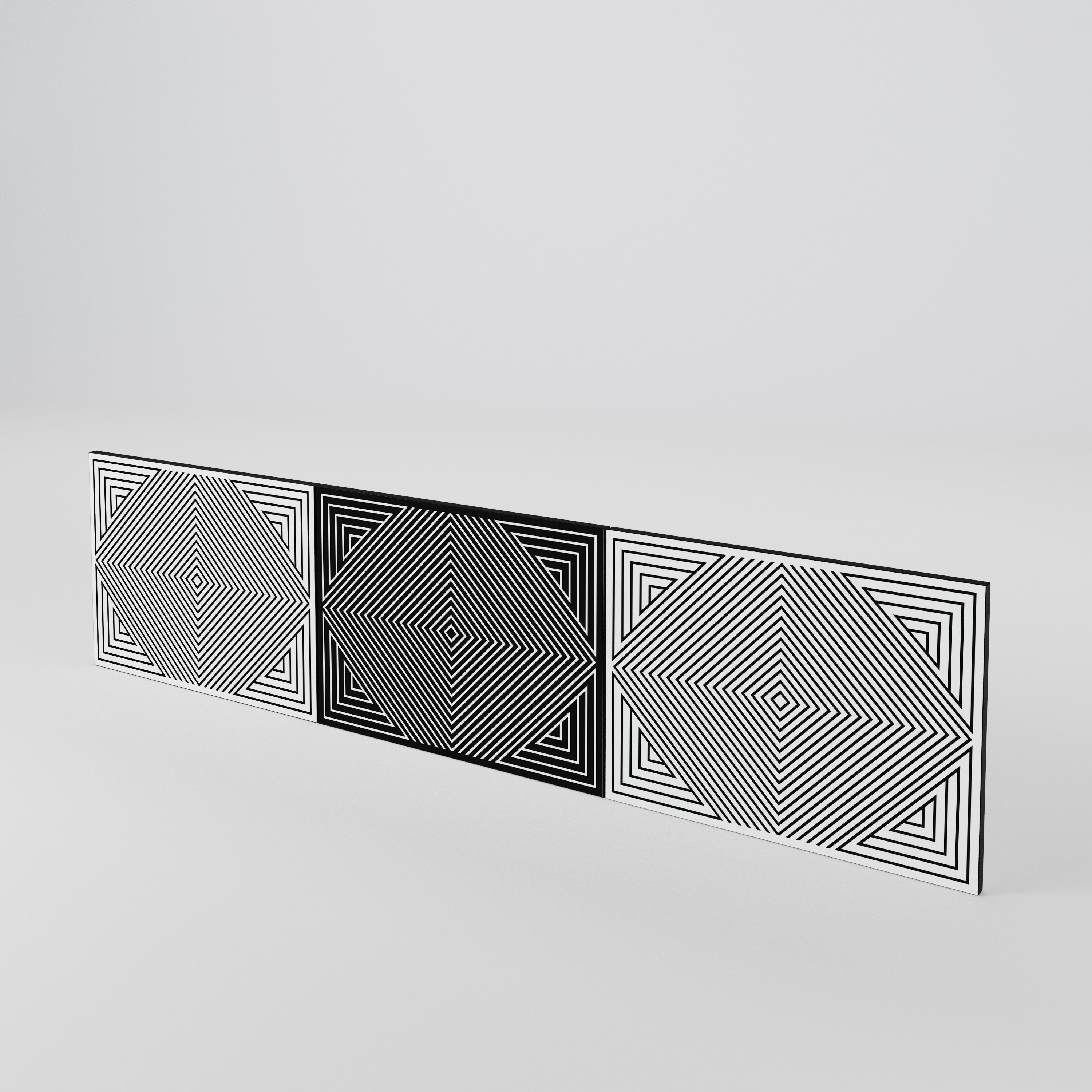POLYGON ILLUSION Luckset med 3 dörrar till TV-bänk
