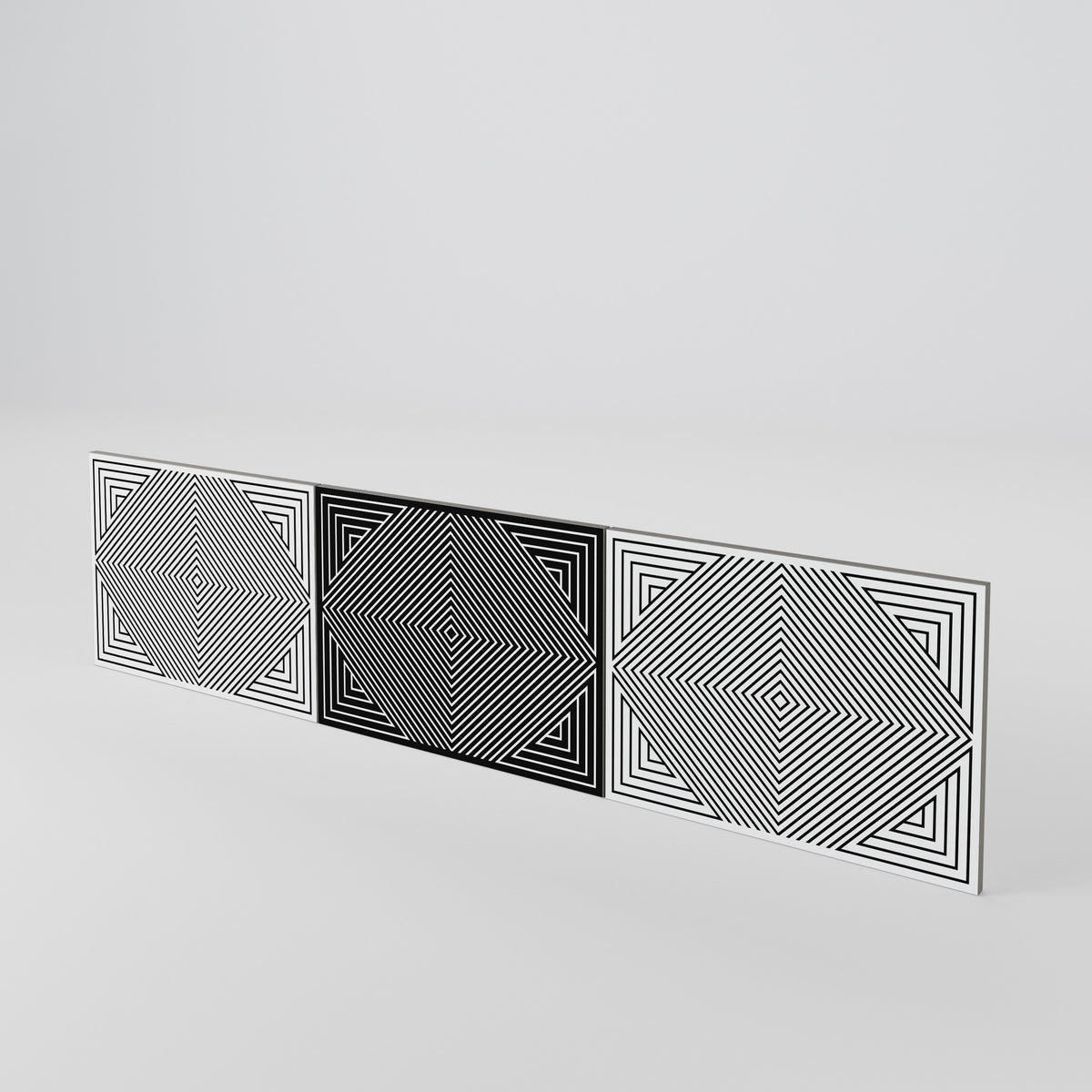 POLYGON ILLUSION Luckset med 3 dörrar till TV-bänk