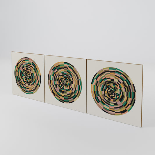 GREEN CIRCLES 3-Piece Sideboard Door Set