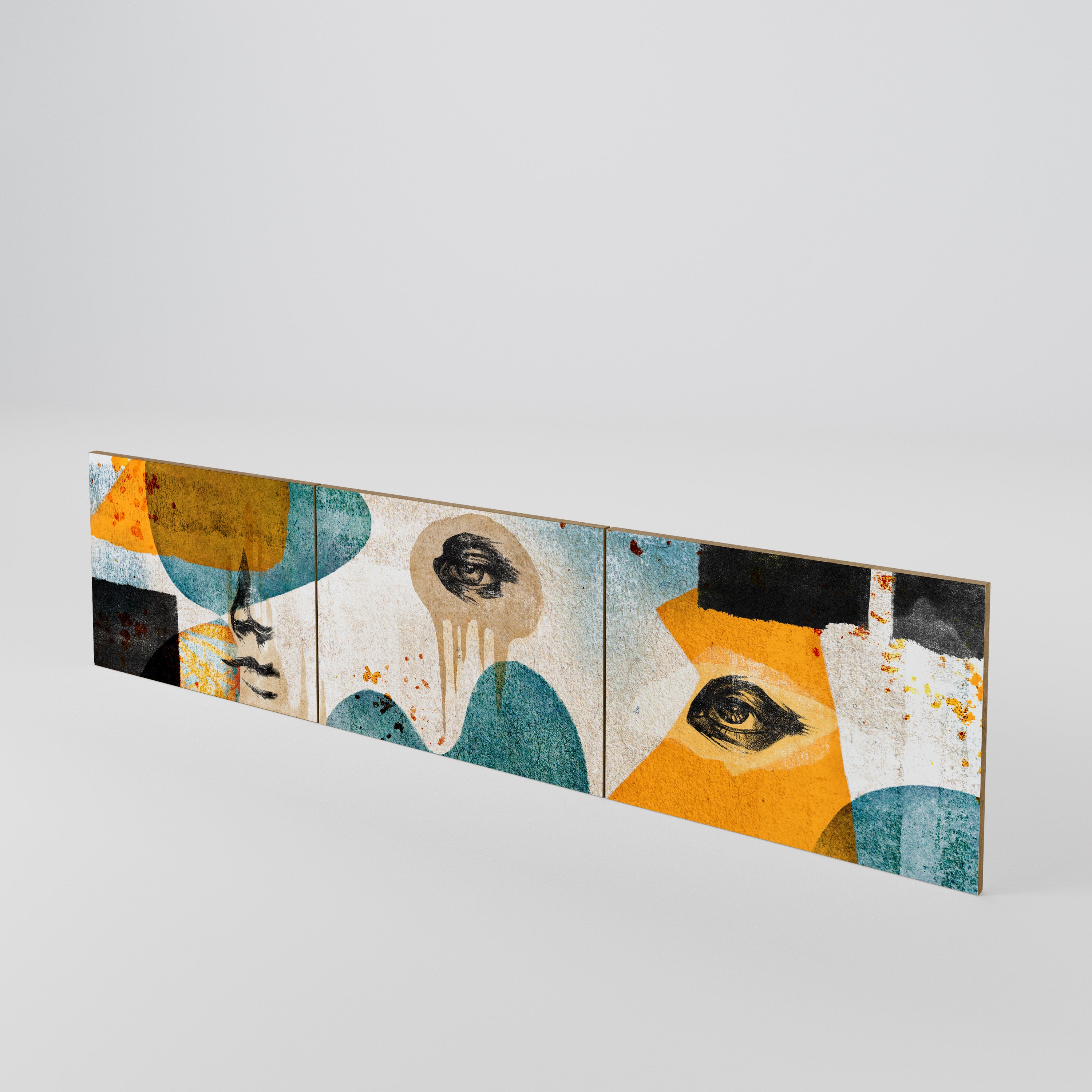 ABSTRACT FACES 3-delat set med TV-skåpsdörrar