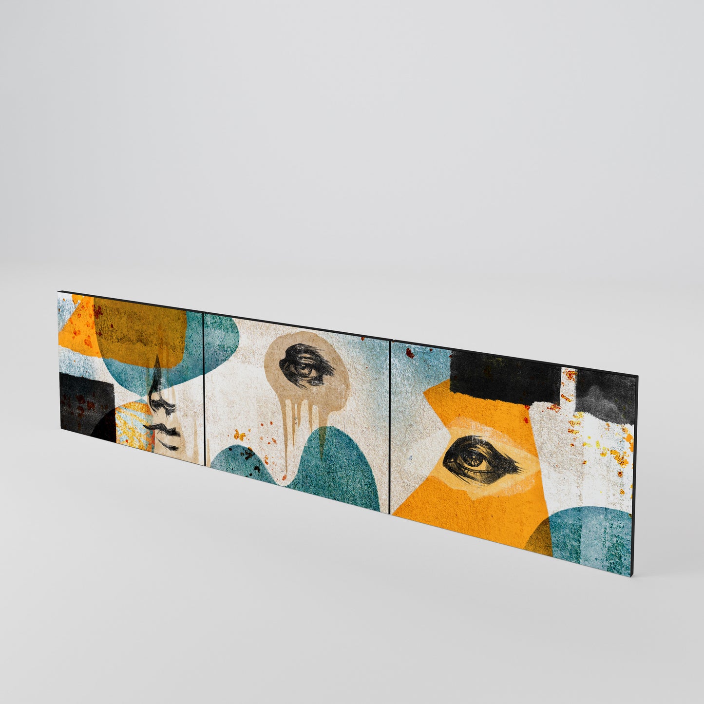ABSTRACT FACES Luckset med 3 dörrar till TV-bänk