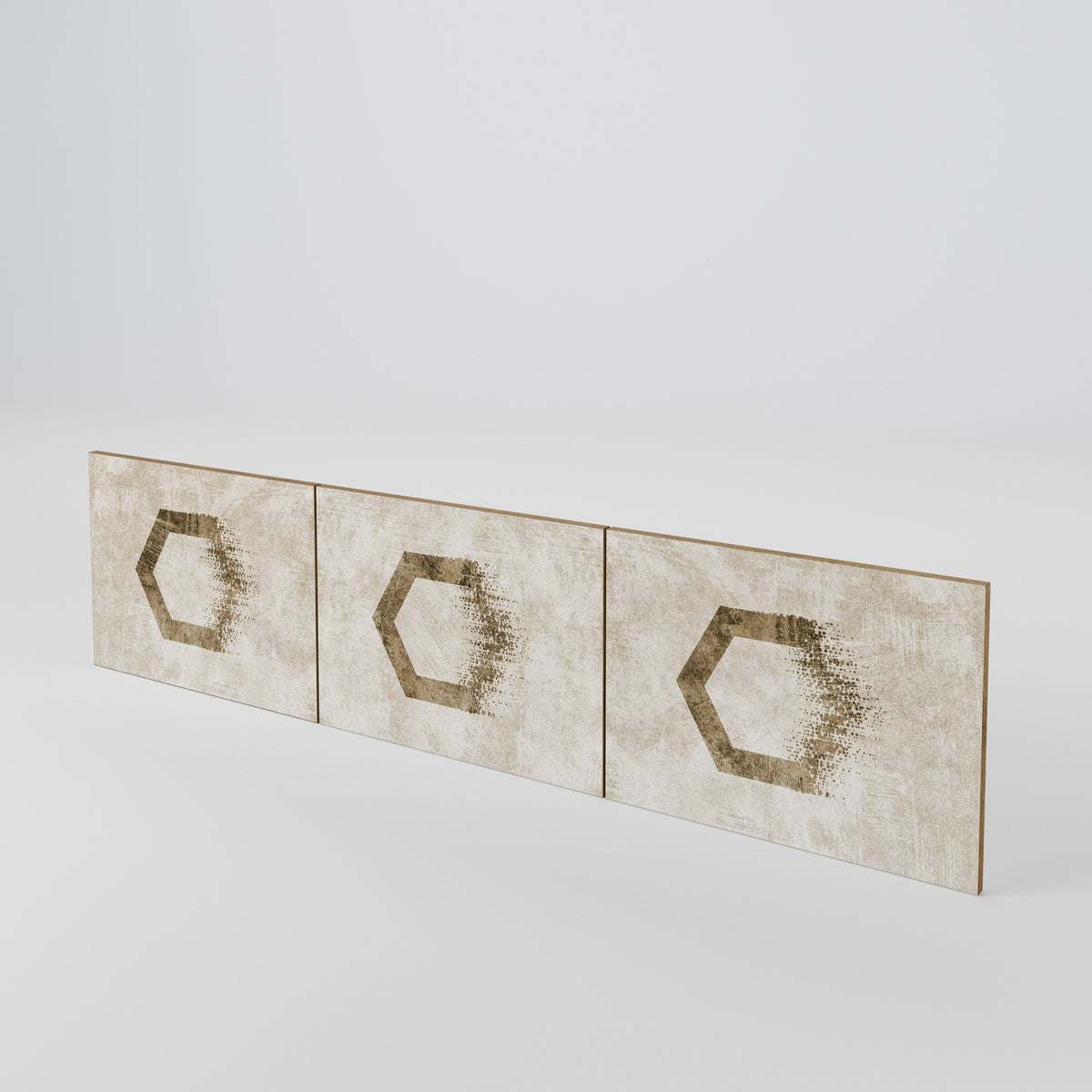 HEXAGONAL SHAPES Luckset med 3 dörrar till TV-bänk
