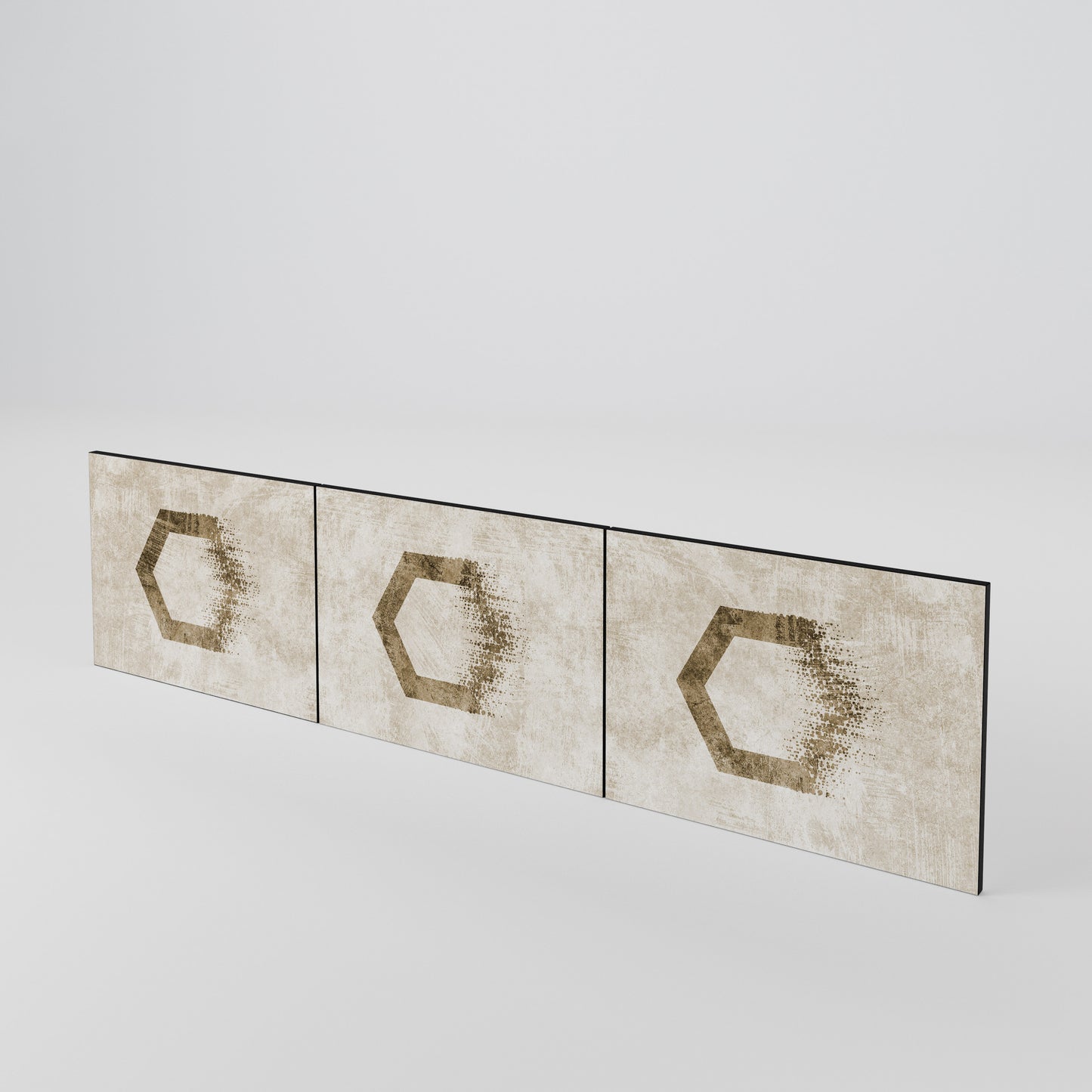 HEXAGONAL SHAPES Luckset med 3 dörrar till TV-bänk