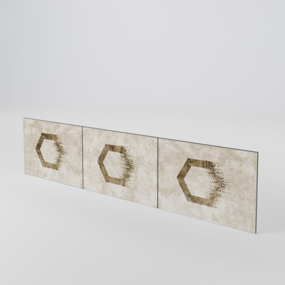 HEXAGONAL SHAPES Luckset med 3 dörrar till TV-bänk