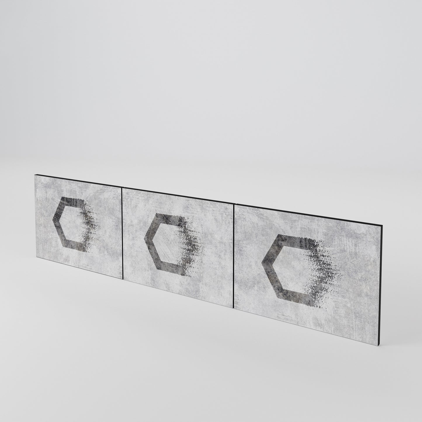 HEXAGONAL FIGURES Luckset med 3 dörrar till TV-bänk