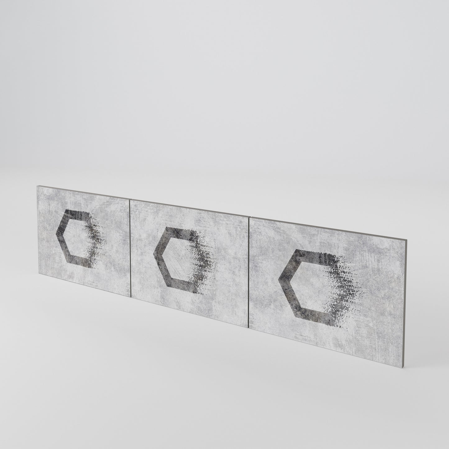 HEXAGONAL FIGURES Luckset med 3 dörrar till TV-bänk