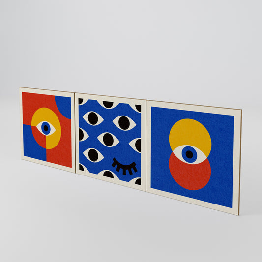 GEOMETRIC EYES Luckset med 3 dörrar till sideboard