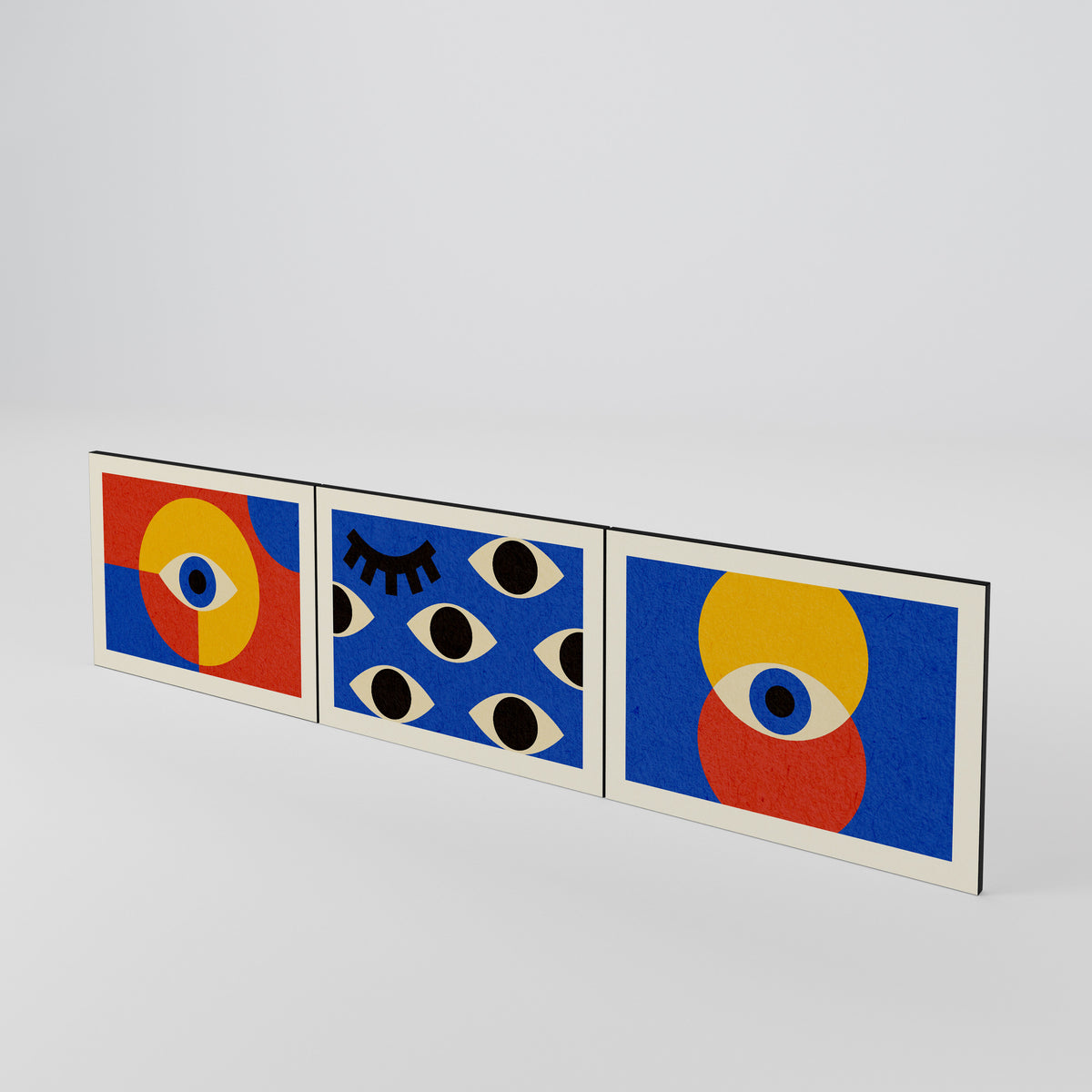 GEOMETRIC EYES Luckset med 3 dörrar till TV-bänk