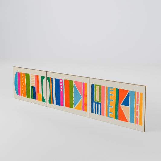 GEOMETRIC SHINE 3-Piece TV Cabinet Door Set