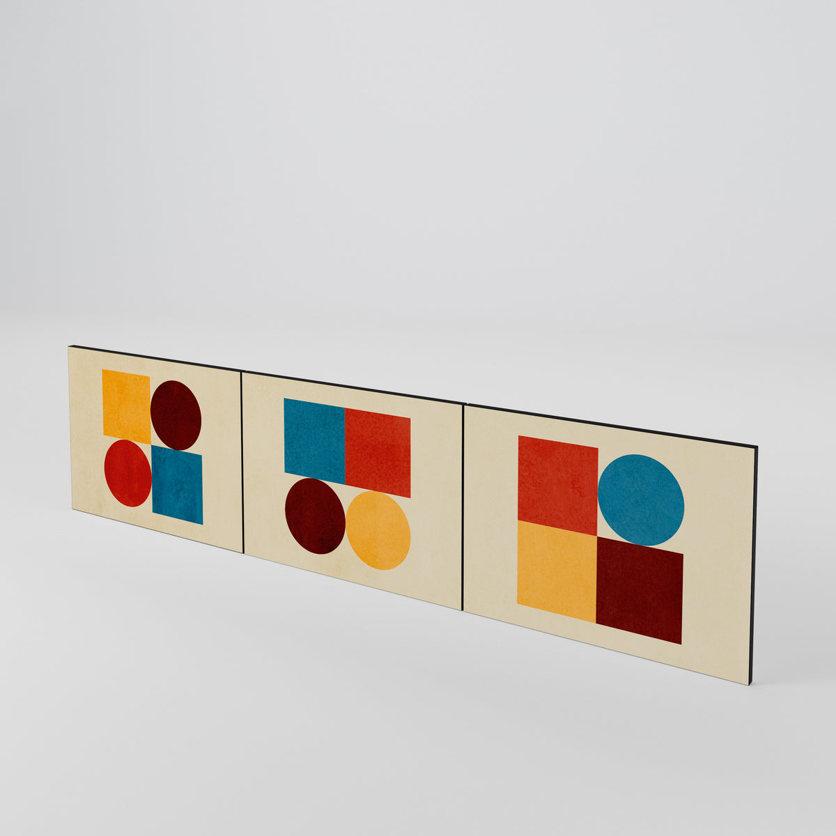 GEOMETRIC PUZZLE Luckset med 3 dörrar till TV-bänk