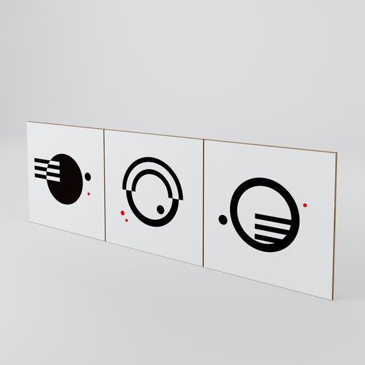 BLACK AND WHITE COMBINATION Luckset med 3 dörrar till sideboard