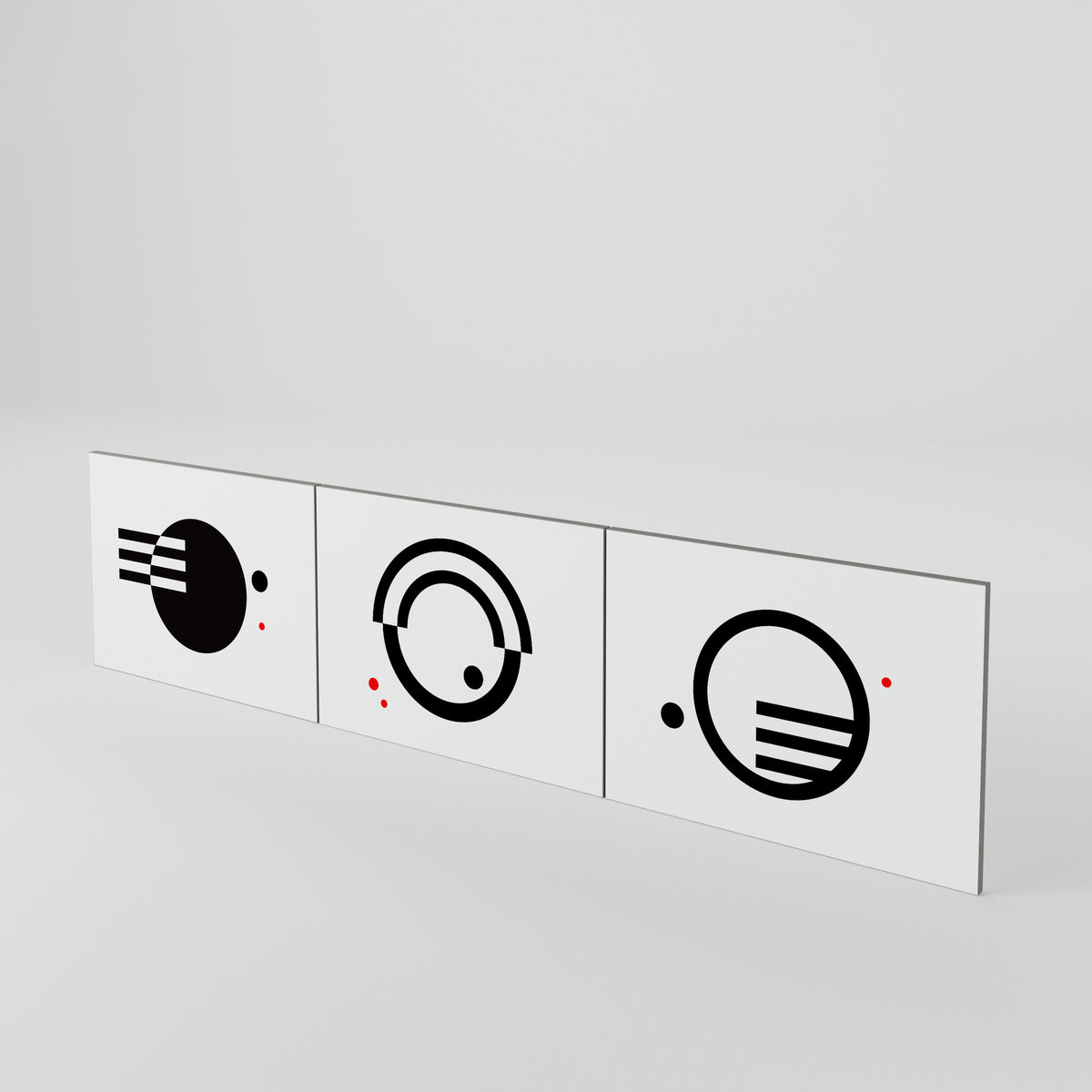 BLACK AND WHITE COMBINATION 3-Piece TV Cabinet Door Set