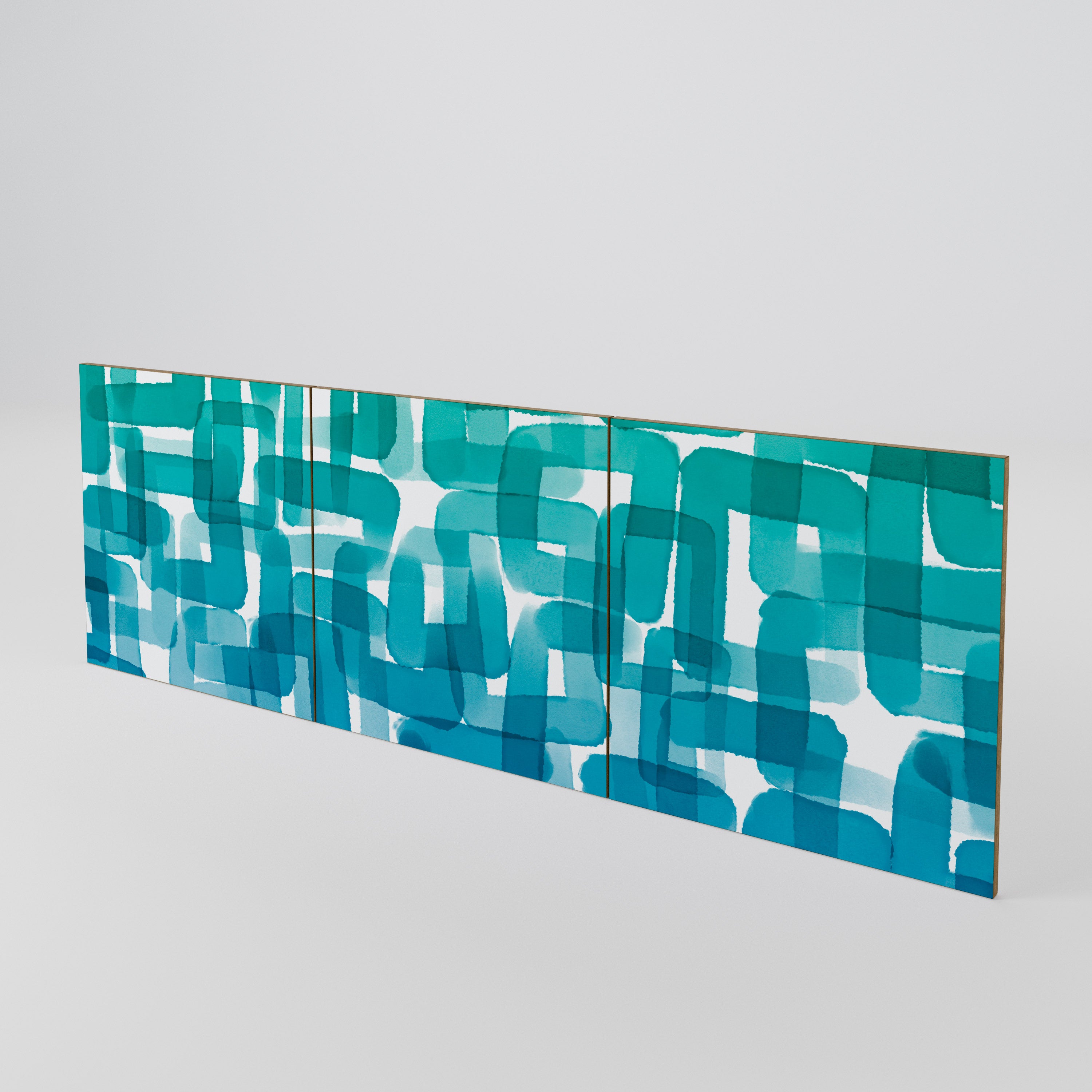 TURQUOISE RECTANGLES 3-Piece Sideboard Door Set