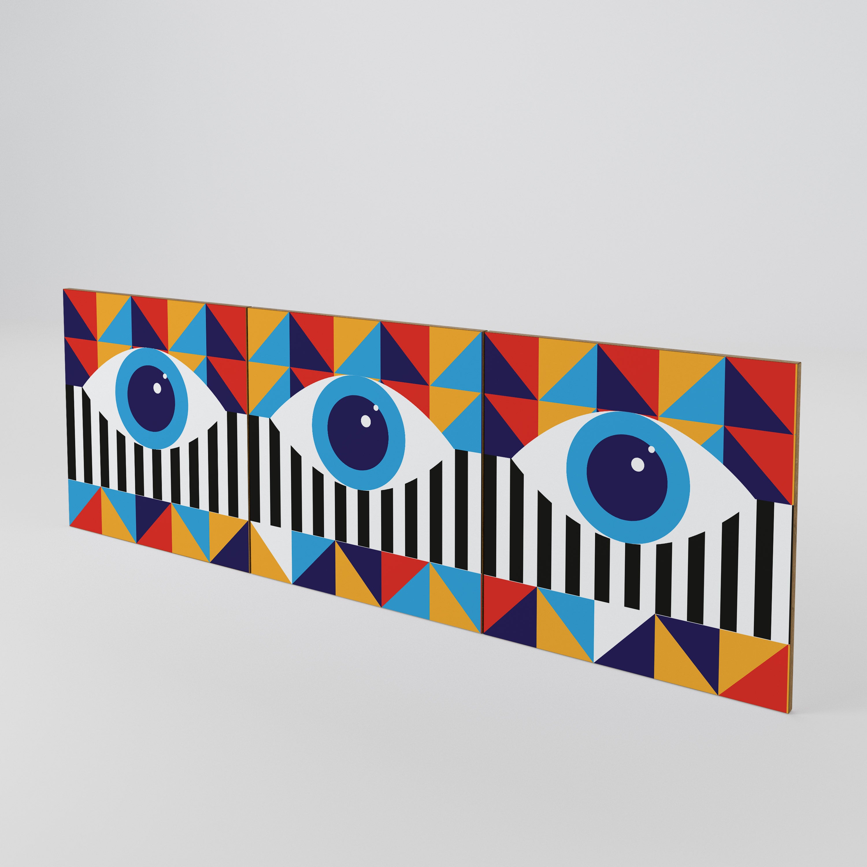 ABSTRACTION AND GEOMETRY Luckset med 3 dörrar till sideboard