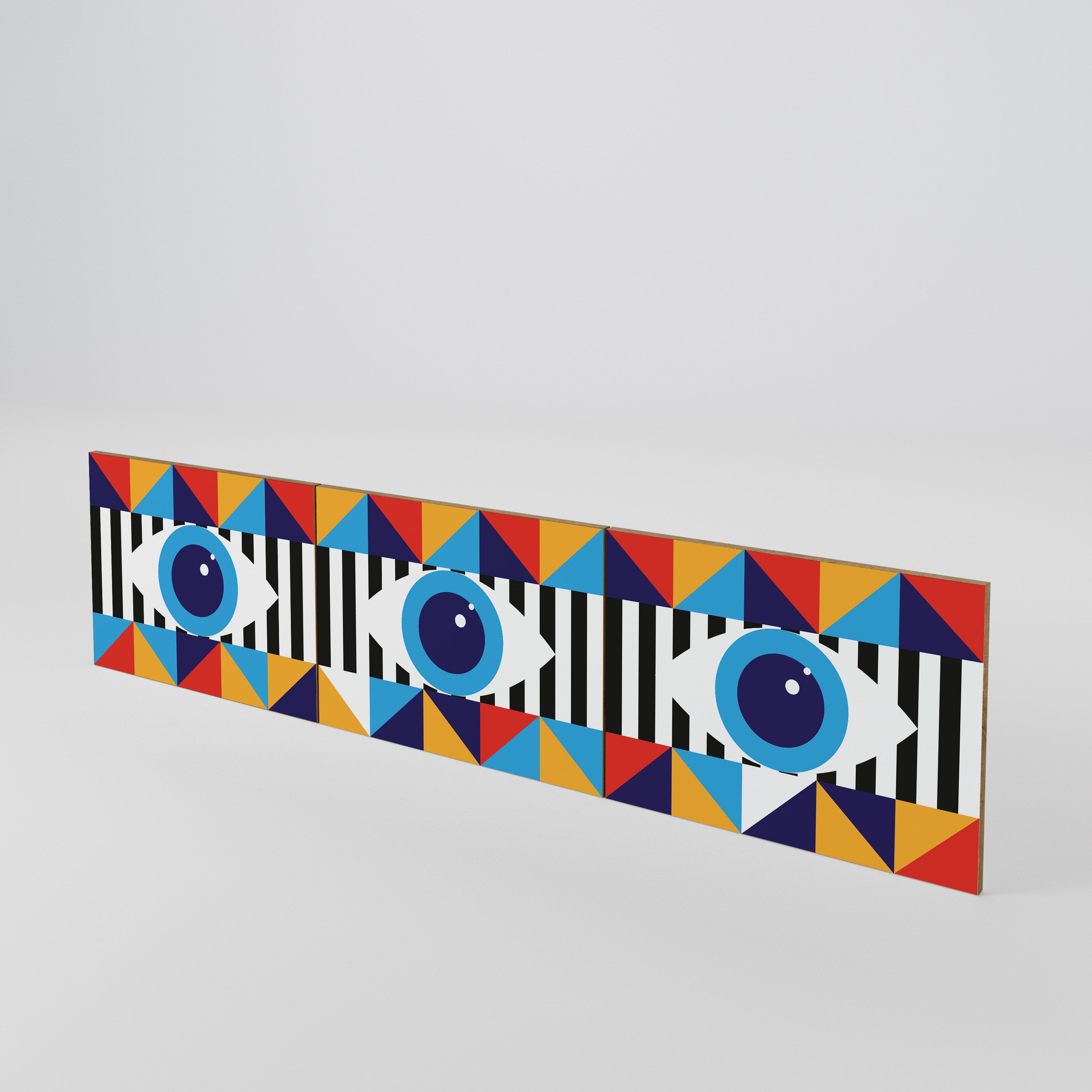 ABSTRACTION AND GEOMETRY Luckset med 3 dörrar till TV-bänk