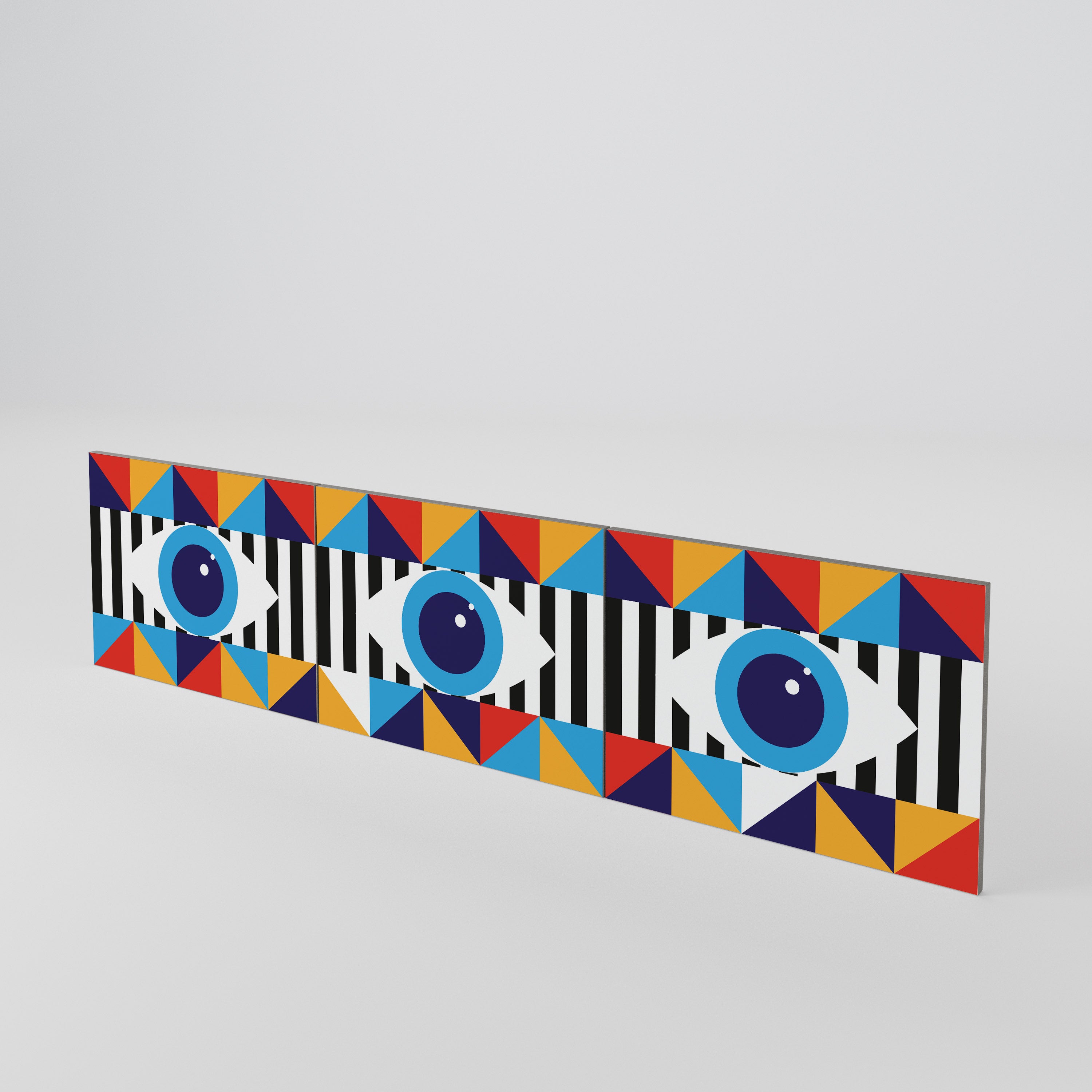 ABSTRACTION AND GEOMETRY Luckset med 3 dörrar till TV-bänk